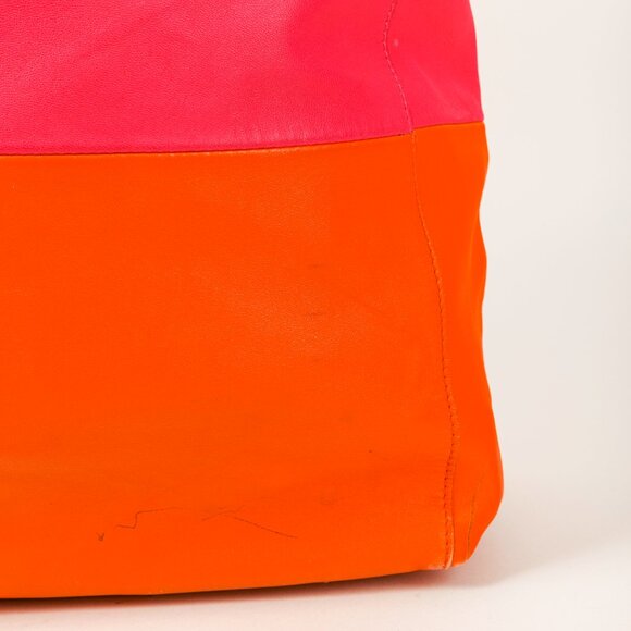 Celine 2011 Lambskin Vertical Bi-Color Cabas Hibiscus Tote Bag - Picture 9 of 13